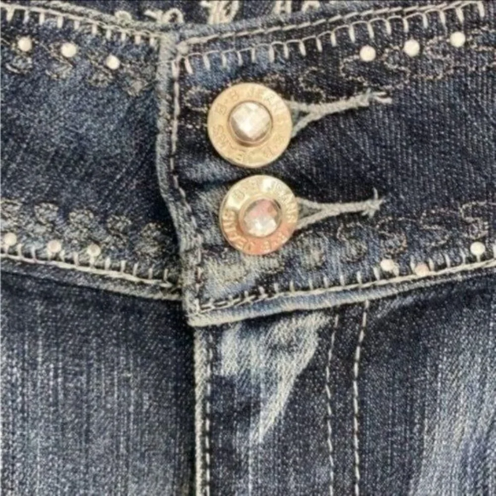 BB Jeans Blue Straight Leg  Jeans - Crystal Embellished - Size 18